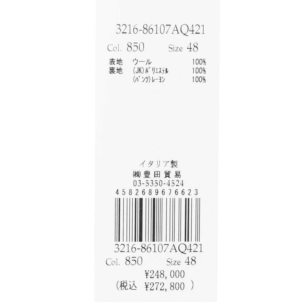 LARDINI(ラルディーニ) ADVANCEアドヴァンス ウールヘリンボーン3B1プリーツスーツ 86107AQ421