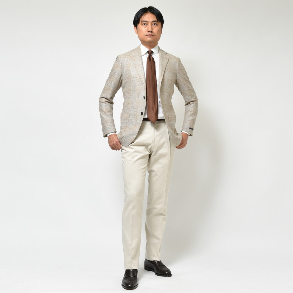 guji(グジ) アンダイドカシミアサキソニーグレンチェック3Bジャケット GUJ-02F(MADE BY RING JACKET / LoroPianaファブリック使用)【秋/冬】