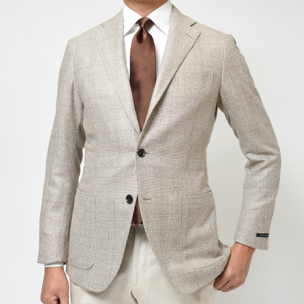 guji(グジ) アンダイドカシミアサキソニーグレンチェック3Bジャケット GUJ-02F(MADE BY RING JACKET / LoroPianaファブリック使用)【秋/冬】