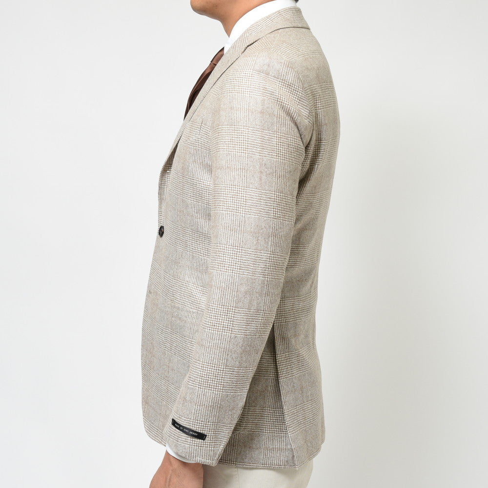 guji(グジ) アンダイドカシミアサキソニーグレンチェック3Bジャケット GUJ-02F(MADE BY RING JACKET / LoroPianaファブリック使用)【秋/冬】