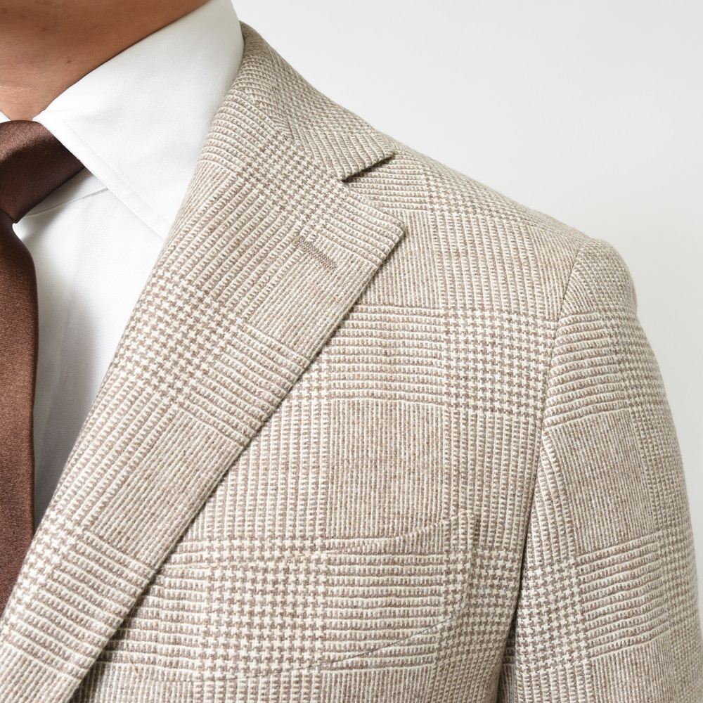 guji(グジ) アンダイドカシミアサキソニーグレンチェック3Bジャケット GUJ-02F(MADE BY RING JACKET / LoroPianaファブリック使用)【秋/冬】