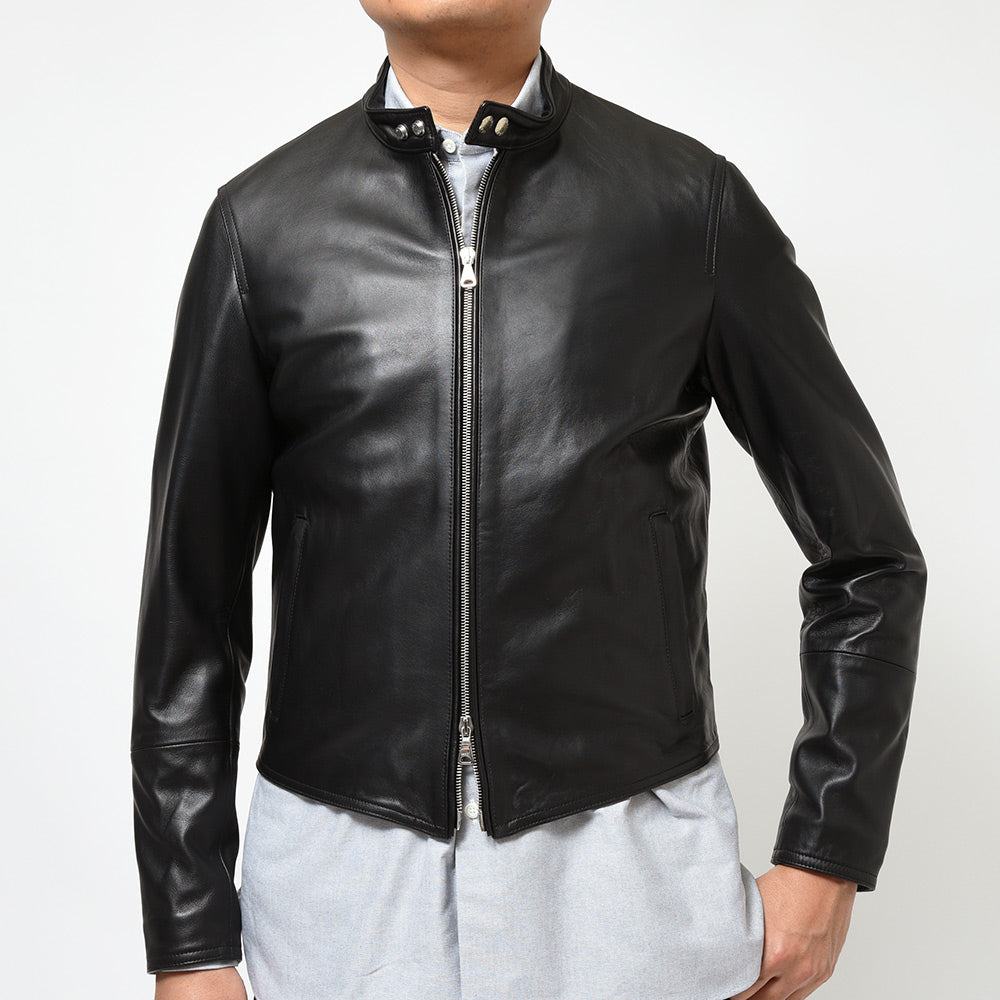 EMMETI エンメティ H UOMO アッカ ウォモ ラムナッパレザー 干場義雅別注 シングルライダース ジャケット