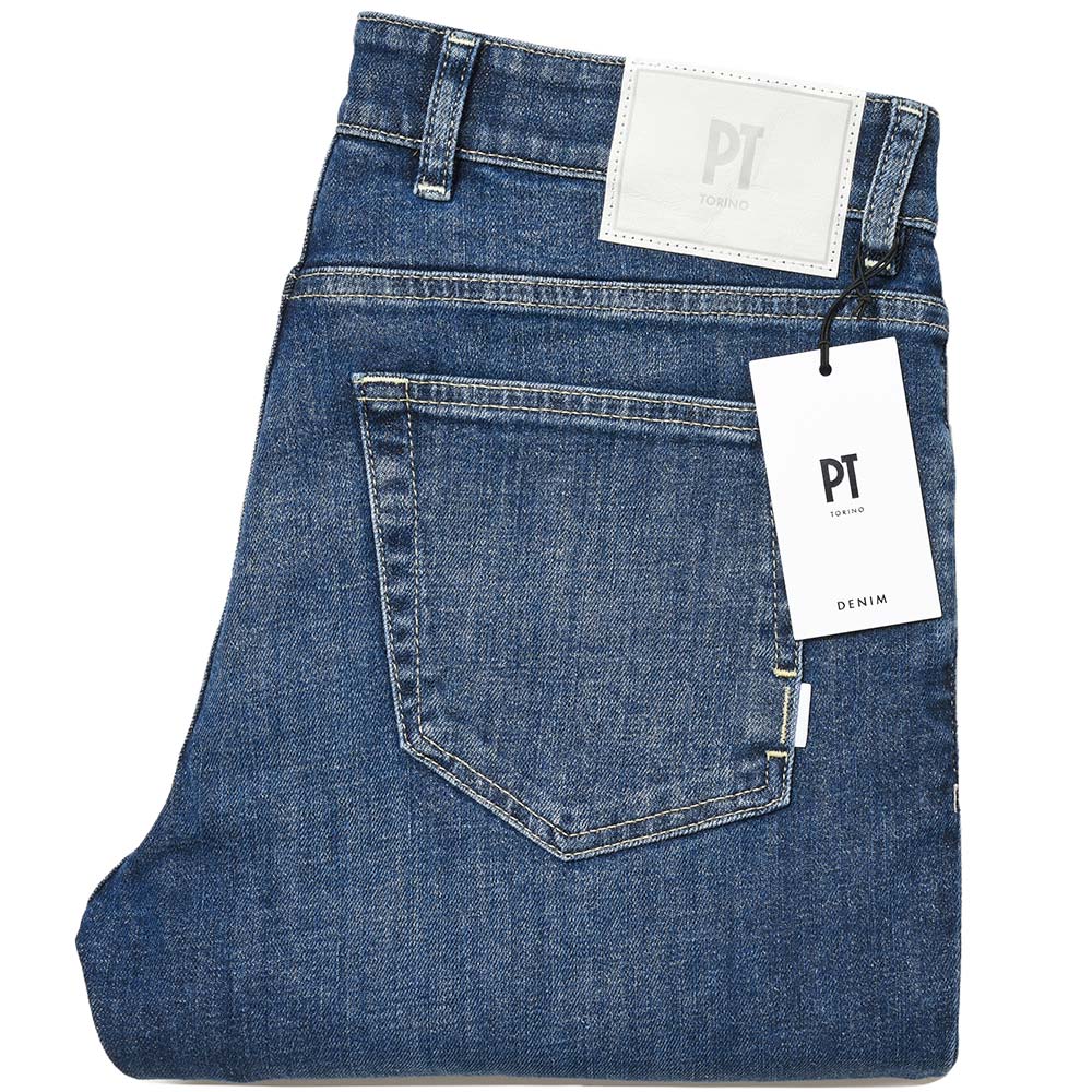 PT TORINO DENIM ピーティートリノデニム コットン ストレッチ ウォッシュド デニムパンツ SWING/SUPERSLIM FIT