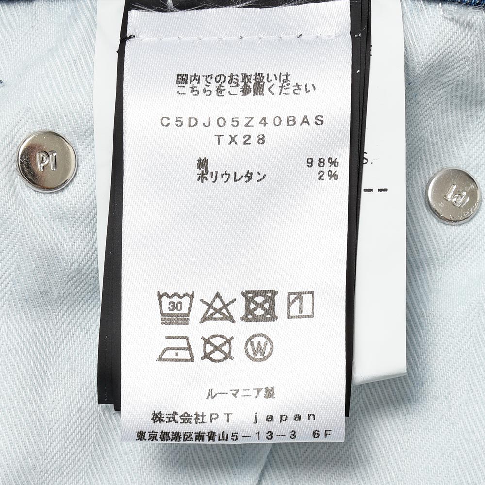 PT TORINO DENIM ピーティートリノデニム コットン ストレッチ ウォッシュド デニムパンツ SWING/SUPERSLIM FIT