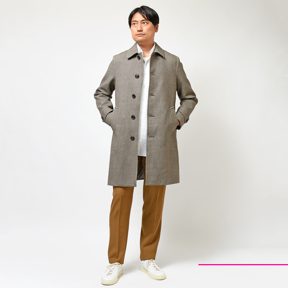CIRCOLO 1901 チルコロ1901 コットン ストレッチ ジャージー ハウンドトゥース シングルステンカラーコート