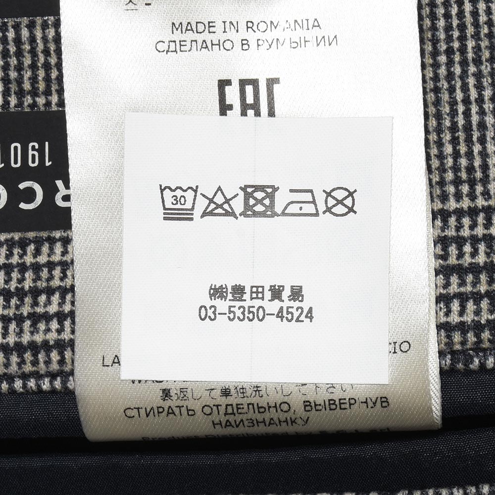 CIRCOLO 1901 チルコロ1901 コットン ストレッチ ジャージー グレンチェック シングル2Bジャケット