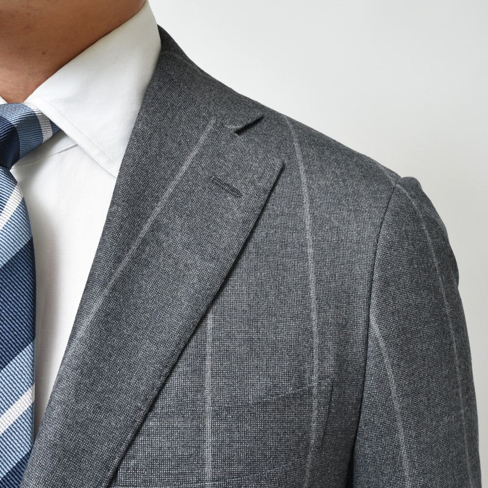 guji(グジ) Magnifico15マニフィコ15 15マイクロンウールチョークストライプ3B1プリーツスーツ(MADE BY RING JACKET / Ermenegildo Zegna