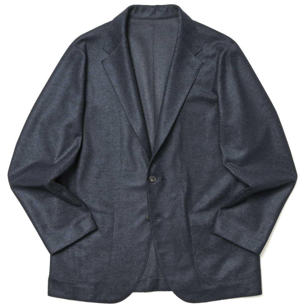 garoh(ガロウ) garoh jacket02 ポリエステルアクリルウールメランジスライバーニット2Bジャケット