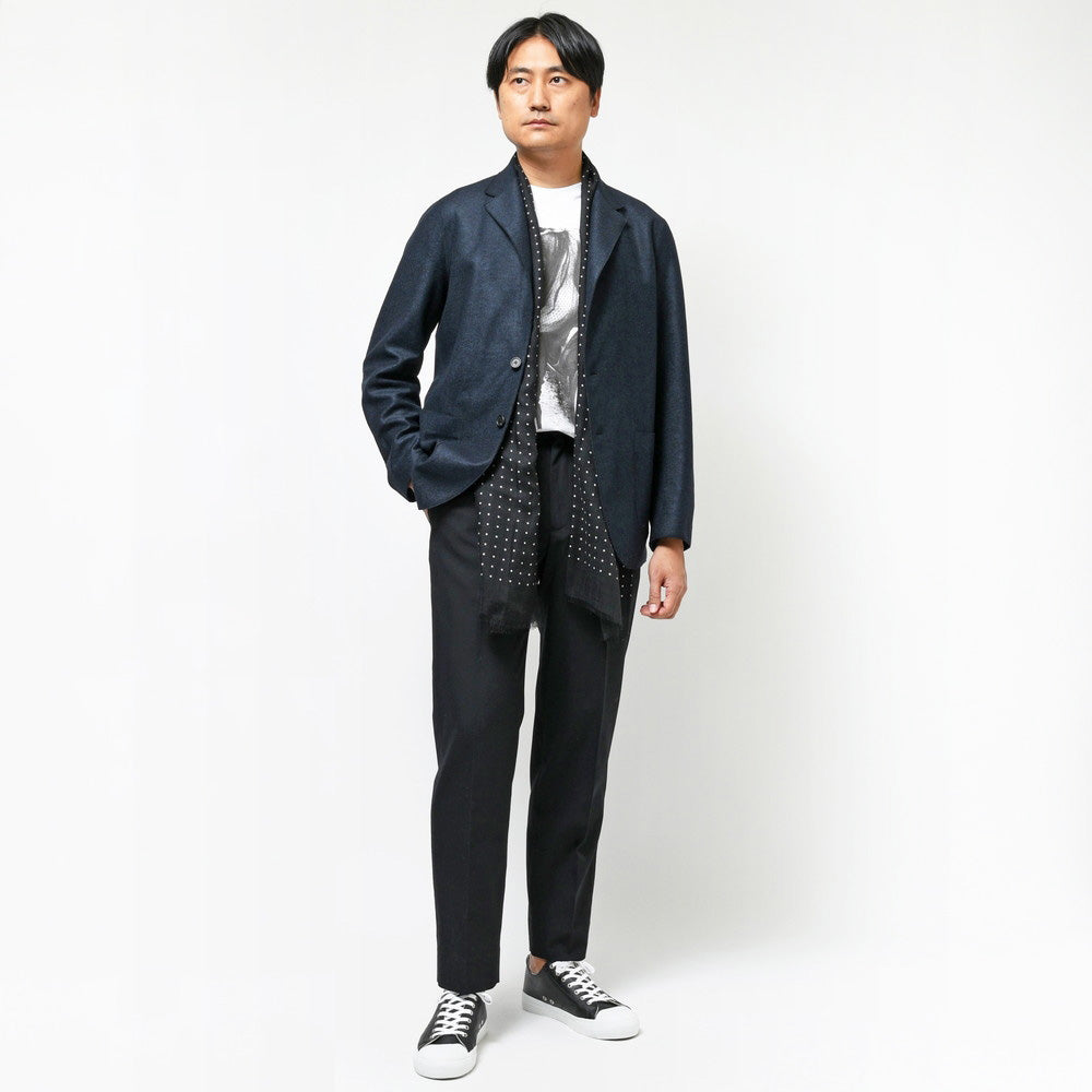 garoh(ガロウ) garoh jacket02 ポリエステルアクリルウールメランジスライバーニット2Bジャケット