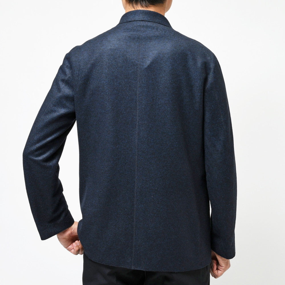 garoh(ガロウ) garoh jacket02 ポリエステルアクリルウールメランジスライバーニット2Bジャケット