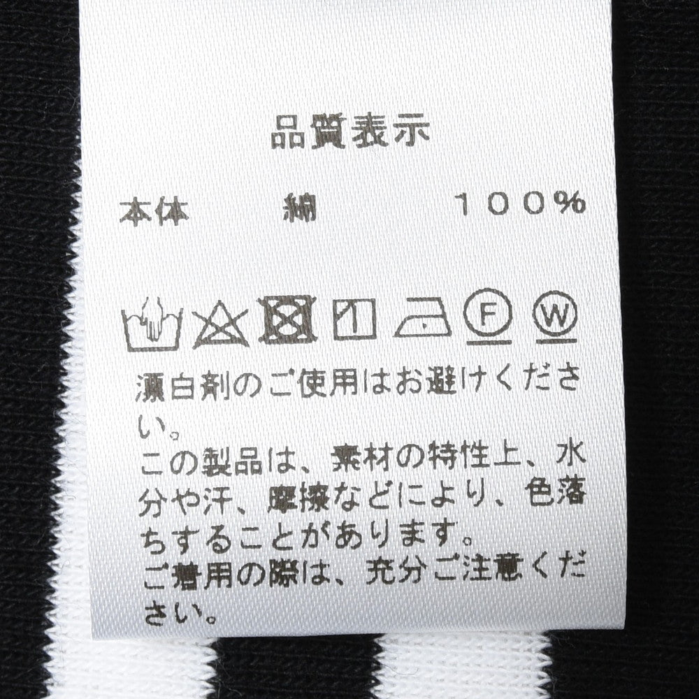 MAISON CORNICHON(メゾン コルニション) コットンフライスボーダーモックネックL/Sカットソー