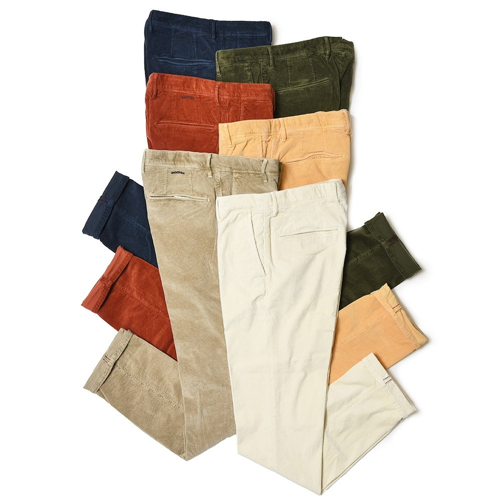 INCOTEX SLACKS(インコテックス スラックス) SLIM FIT ガーメントダイストレッチコットンコーデュロイテーパードパンツ 470-81535(M)