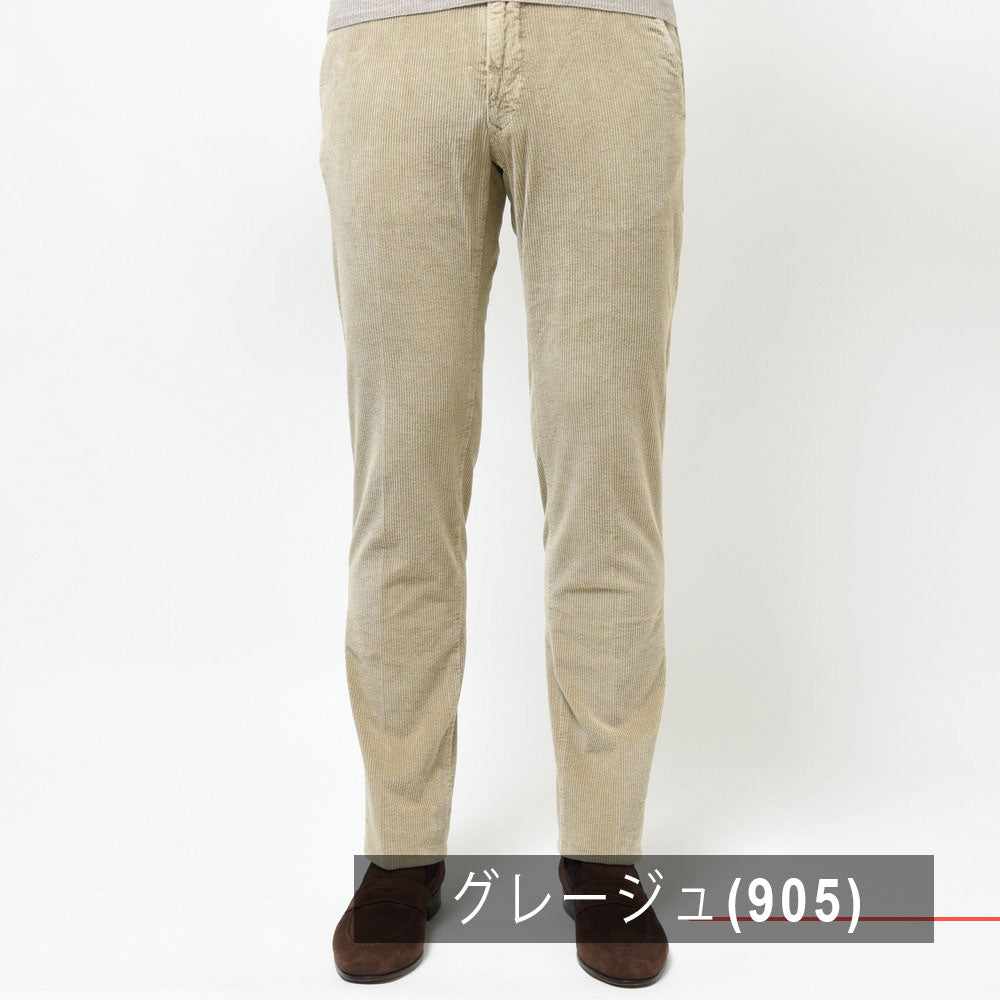 INCOTEX SLACKS(インコテックス スラックス) SLIM FIT ガーメントダイストレッチコットンコーデュロイテーパードパンツ 470-81535(M)