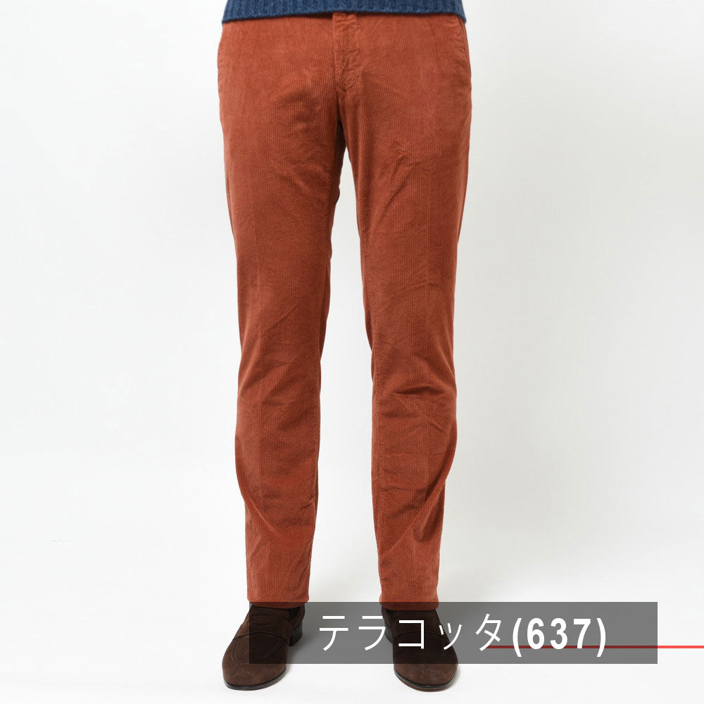 INCOTEX SLACKS(インコテックス スラックス) SLIM FIT ガーメントダイストレッチコットンコーデュロイテーパードパンツ 470-81535(M)