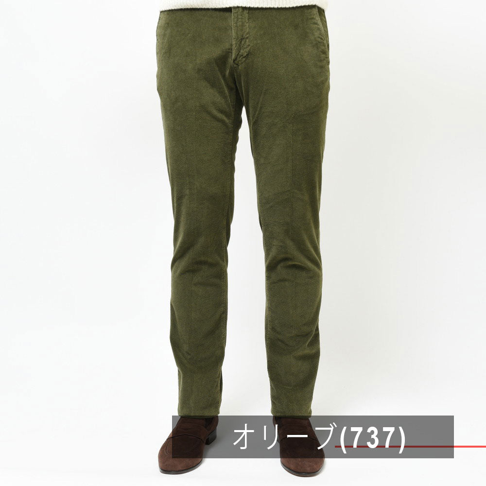INCOTEX SLACKS(インコテックス スラックス) SLIM FIT ガーメントダイストレッチコットンコーデュロイテーパードパンツ 470-81535(M)