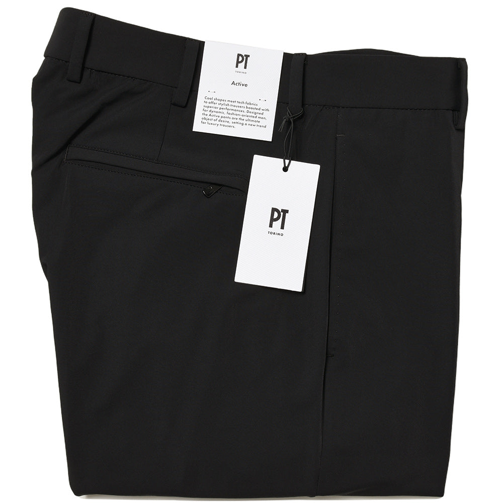PT TORINO ピーティー トリノ Active コットン ナイロン ストレッチ ノープリーツ パンツ EPSILON BACK ZIP