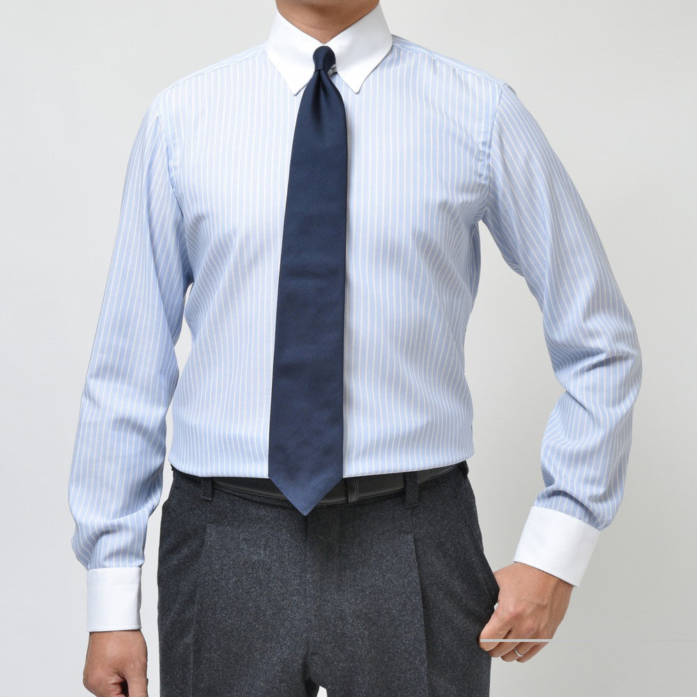 BARBA(バルバ) TAB コットンピンオックスストライプタブカラーシャツ 487-81451