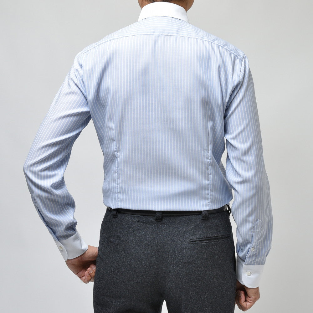 BARBA(バルバ) TAB コットンピンオックスストライプタブカラーシャツ 487-81451