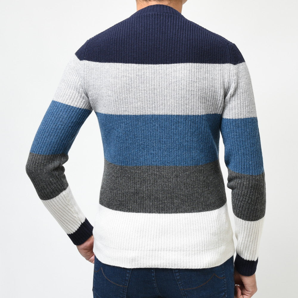 ZANONE(ザノーネ) ミドルゲージウールワイドボーダークルーネックニット GIRO/SLIM FIT/813110/ZN210/472-85436(M)