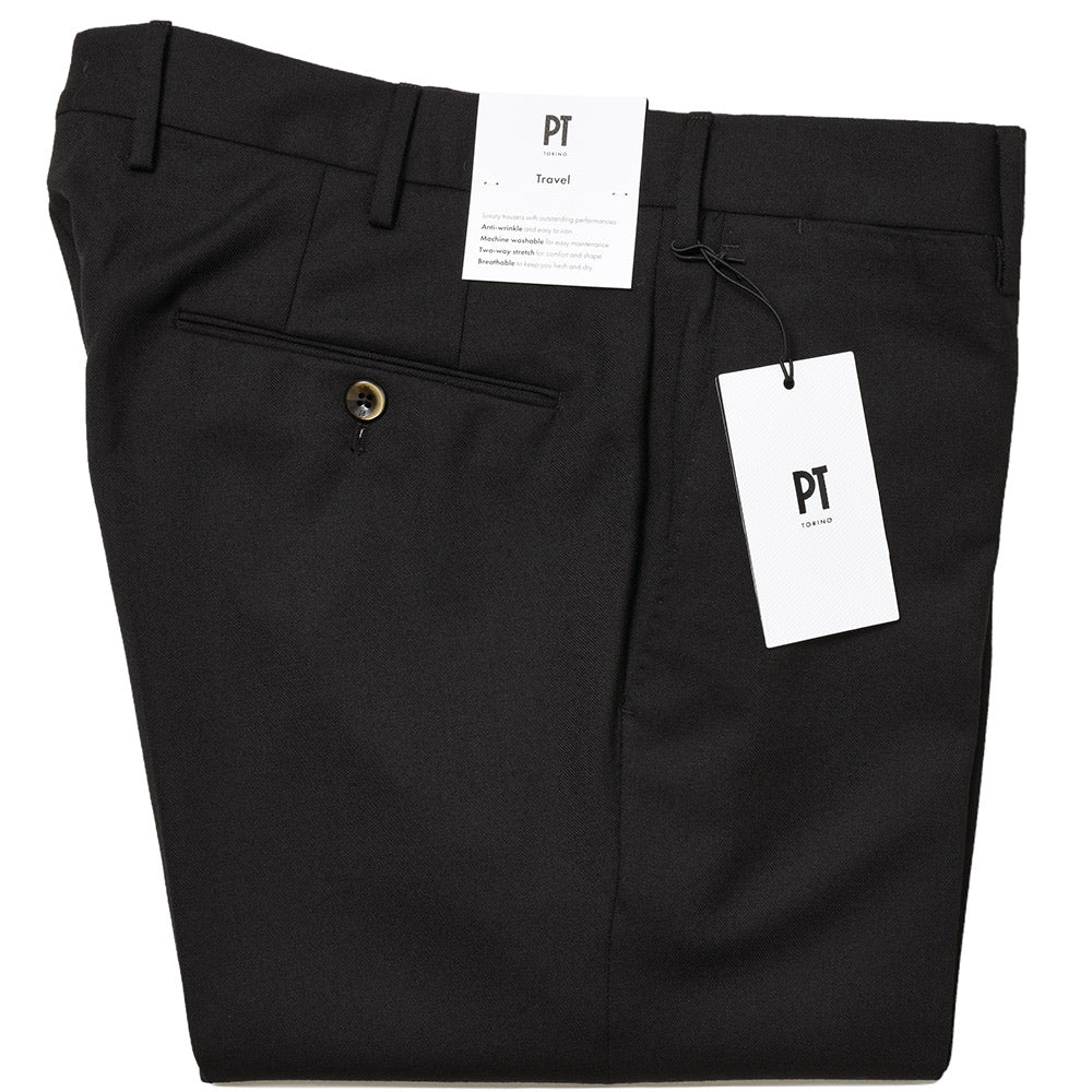 PT TORINO ピーティー トリノ Travel ウォッシャブルライトテクノウールフランネル ストレッチ ノープリーツ ドレスパンツ SUPERSLIM FIT