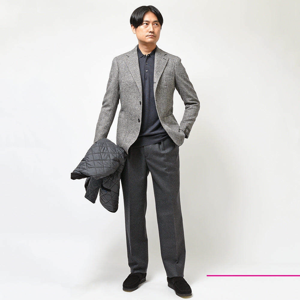 TITO ALLEGRETTO ティト アレグレット ウール ヘリンボーン シングル3Bジャケット
