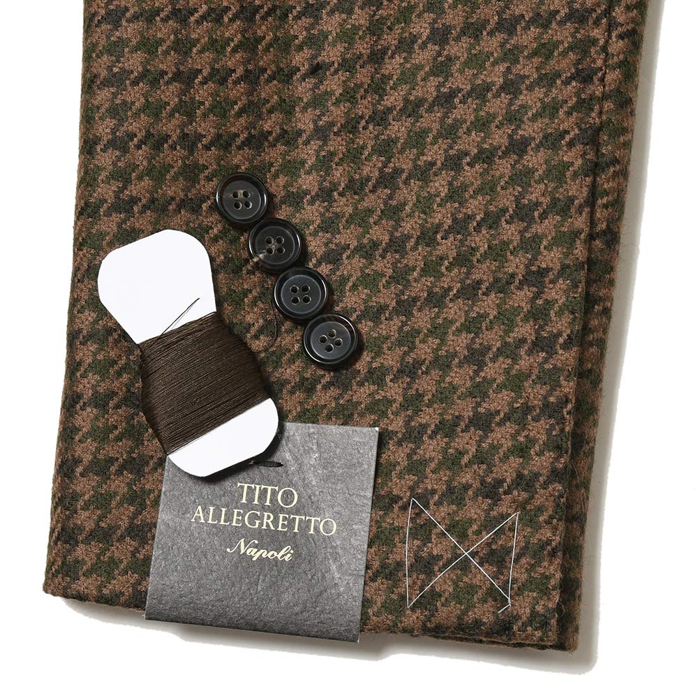 TITO ALLEGRETTO ティト アレグレット ヴァージンウール ガンクラブチェック シングル3Bジャケット