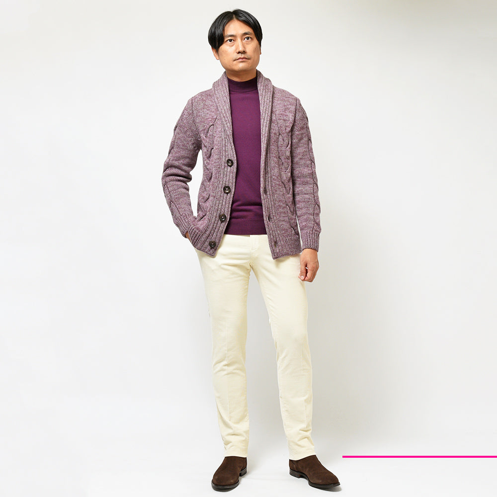 Settefili Cashmere セッテフィーリ カシミア カシミヤ ケーブル ショールカラー ニットカーディガン