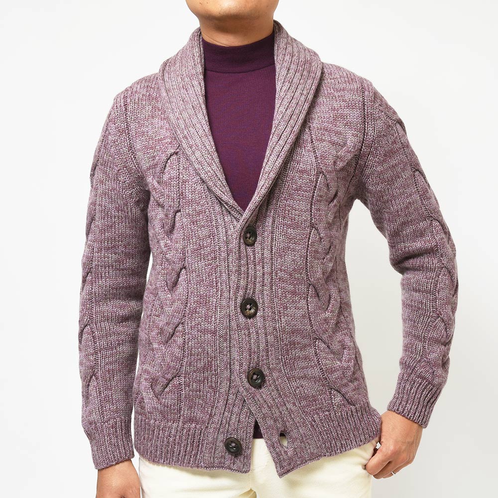 Settefili Cashmere セッテフィーリ カシミア カシミヤ ケーブル ショールカラー ニットカーディガン