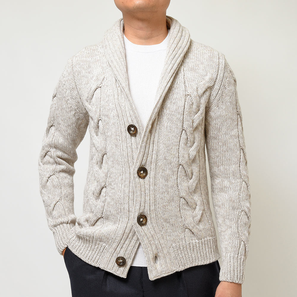 Settefili Cashmere セッテフィーリ カシミア カシミヤ ケーブル ショールカラー ニットカーディガン