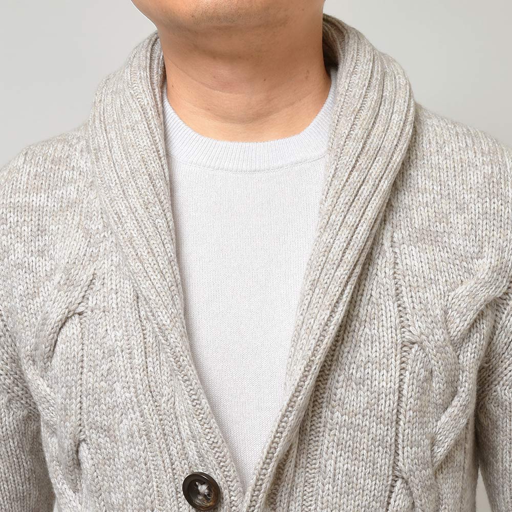Settefili Cashmere セッテフィーリ カシミア カシミヤ ケーブル ショールカラー ニットカーディガン