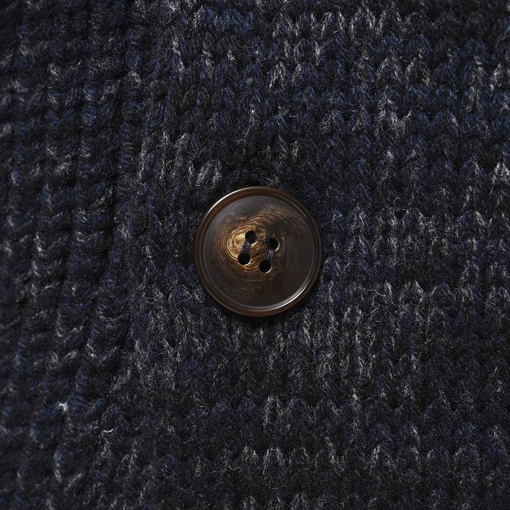 Settefili Cashmere セッテフィーリ カシミア ウール カシミヤ リブ ショールカラー ダブル6Bニットカーディガン