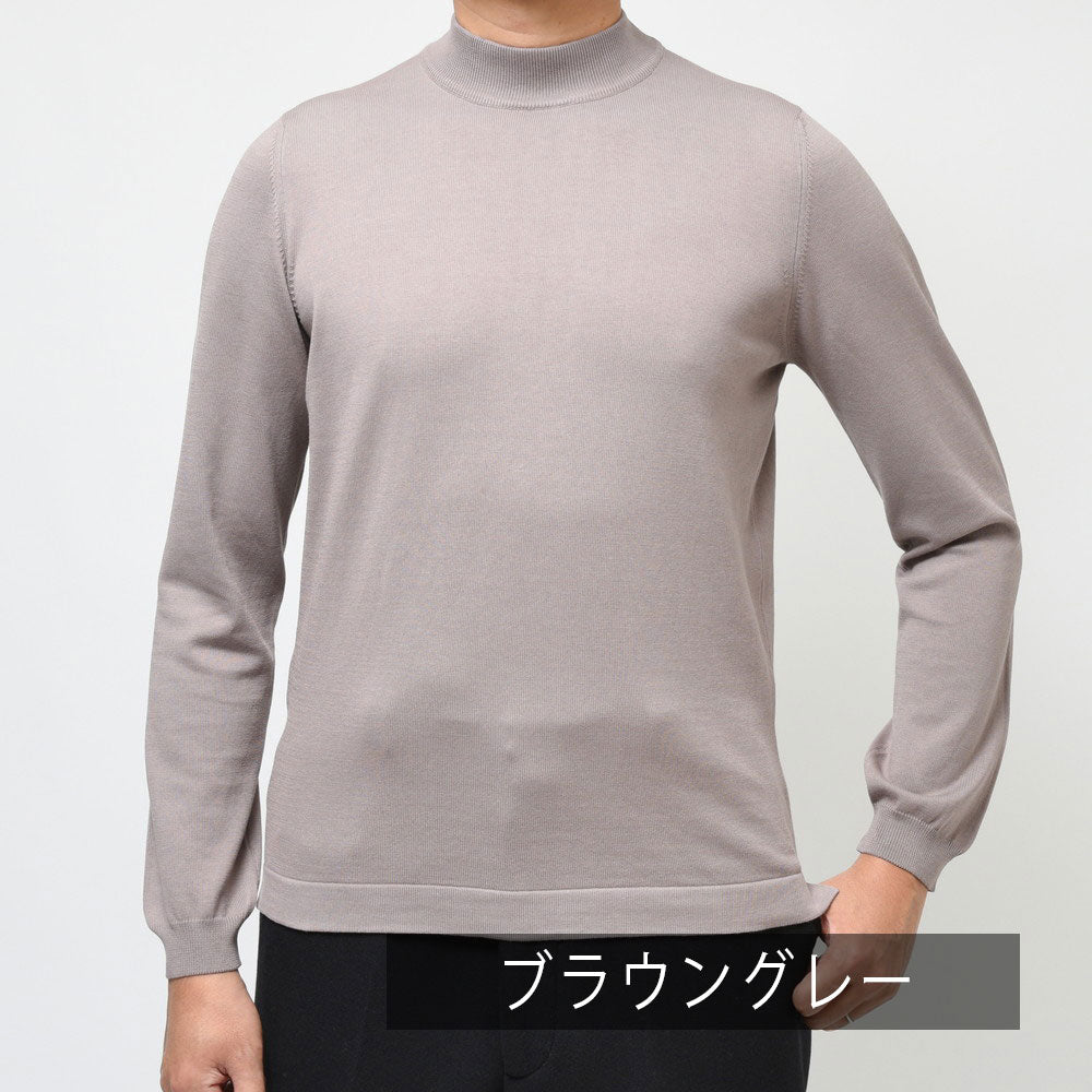 GRAN SASSO(グランサッソ) 12ゲージソフトコットンソリッドモックネックニット 58108/18120