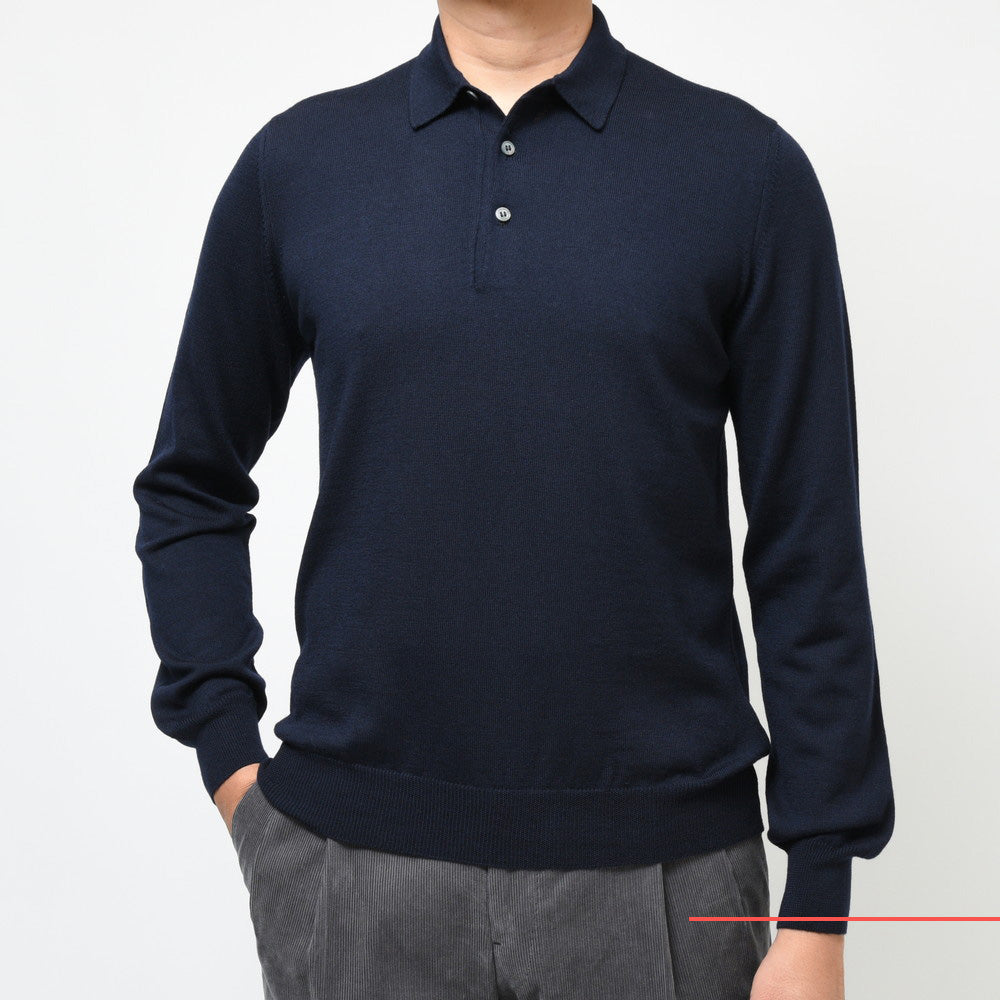 GRAN SASSO(グランサッソ) 12ゲージウールソリッドニットポロ 55132/14290