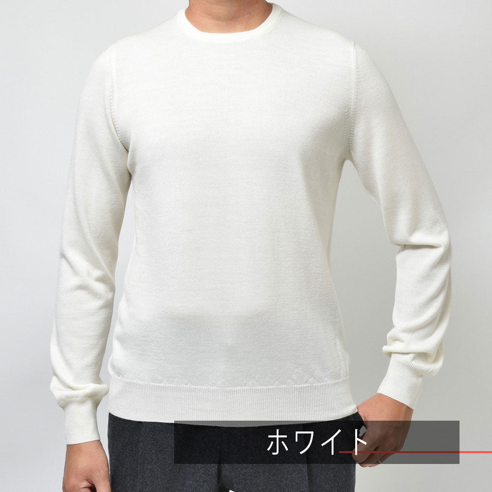 GRAN SASSO(グランサッソ) 12ゲージウールソリッドクルーネックニット 55167/14290