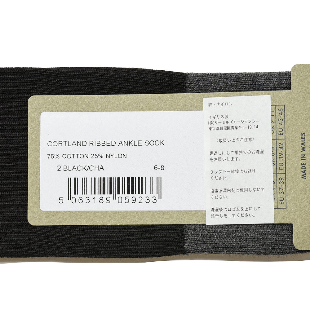 JOHN SMEDLEY ジョンスメドレー CORTLAND シーアイランドコットン ナイロン バイカラー リブソックス
