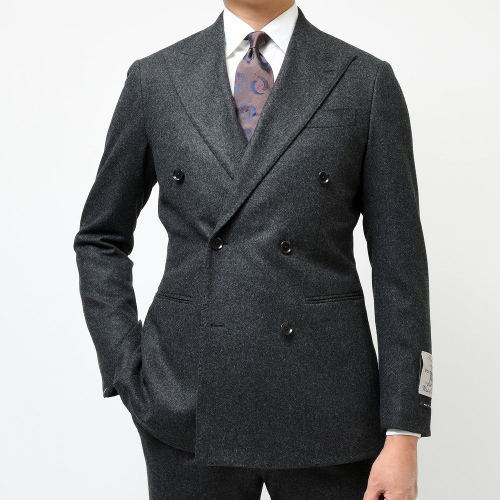 guji(グジ) ウールフランネル6B1プリーツダブルスーツ(MADE BY RING JACKET / FOX Brothersファブリック使用) 【秋/冬】