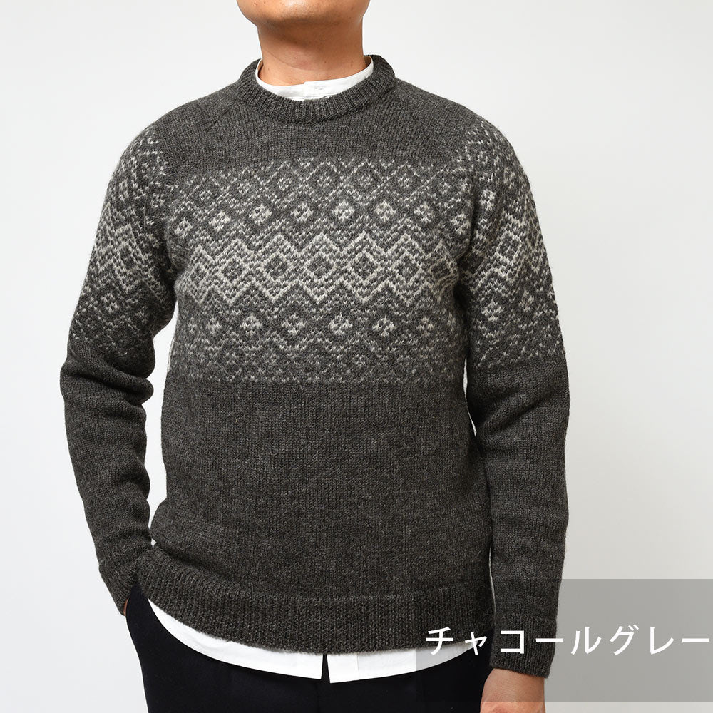 JOHN SMEDLEY ジョンスメドレー OBAN ブリティッシュウール 5ゲージ フェアアイル クルーネック ニット