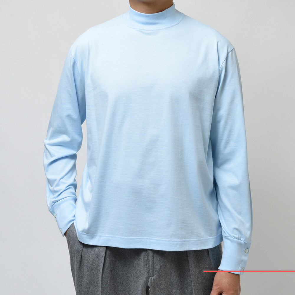 ELACIO(エラシオ) コットンスムースジャージL/Sモックネックカットソー LS MOCK