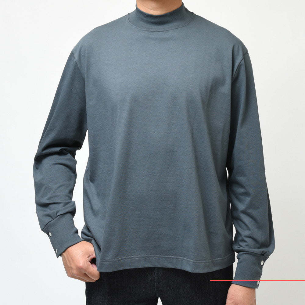 ELACIO(エラシオ) コットンスムースジャージL/Sモックネックカットソー LS MOCK