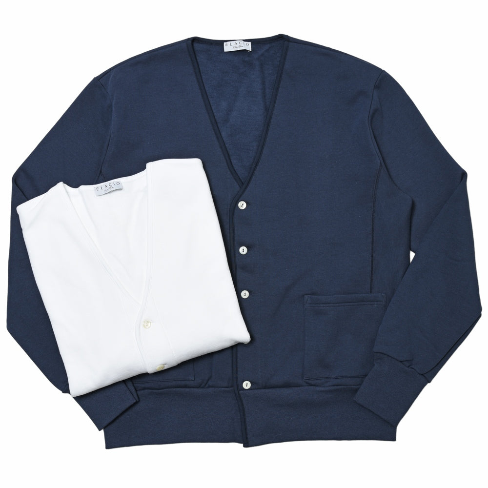 ELACIO(エラシオ) コットンスウェットカーディガン V-NK CARDIGAN