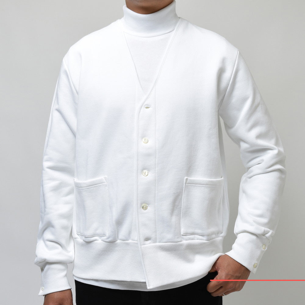 ELACIO(エラシオ) コットンスウェットカーディガン V-NK CARDIGAN