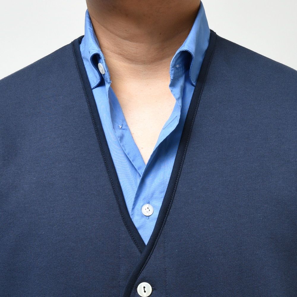 ELACIO(エラシオ) コットンスウェットカーディガン V-NK CARDIGAN