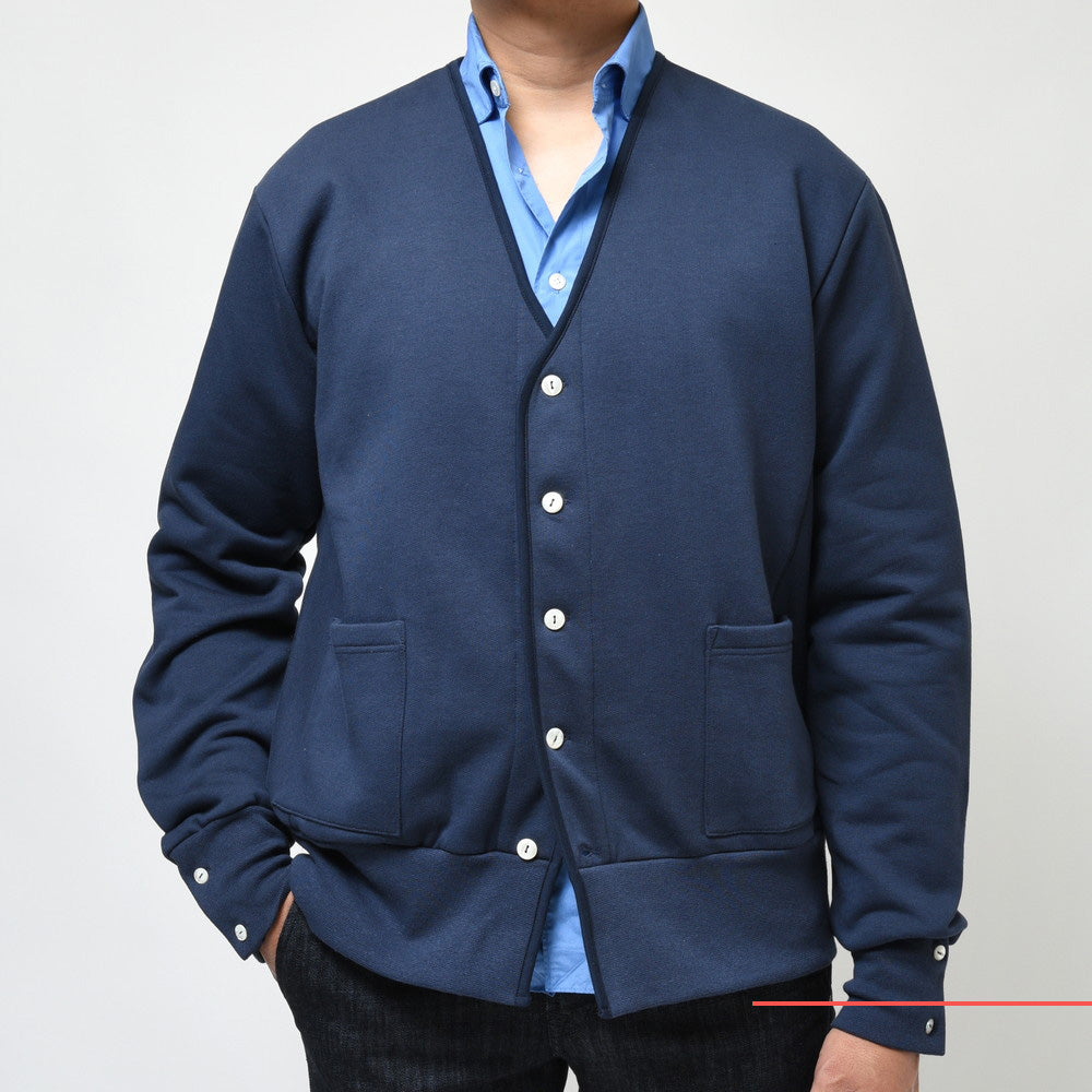 ELACIO(エラシオ) コットンスウェットカーディガン V-NK CARDIGAN