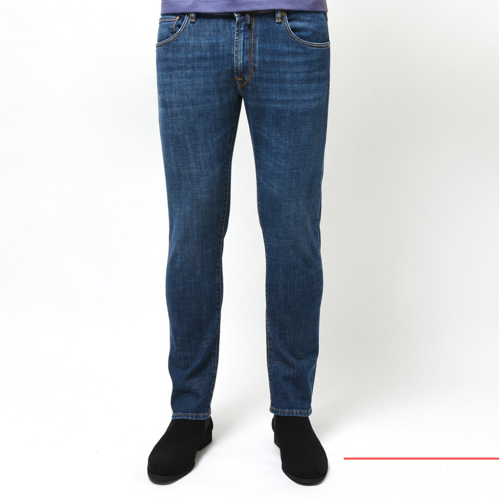 INCOTEX BLUE DIVISION(インコテックス ブルーディヴィジョン) Slim Fit ヴィンテージウォッシュスリムテーパードストレッチクロップドデニム 407-81576