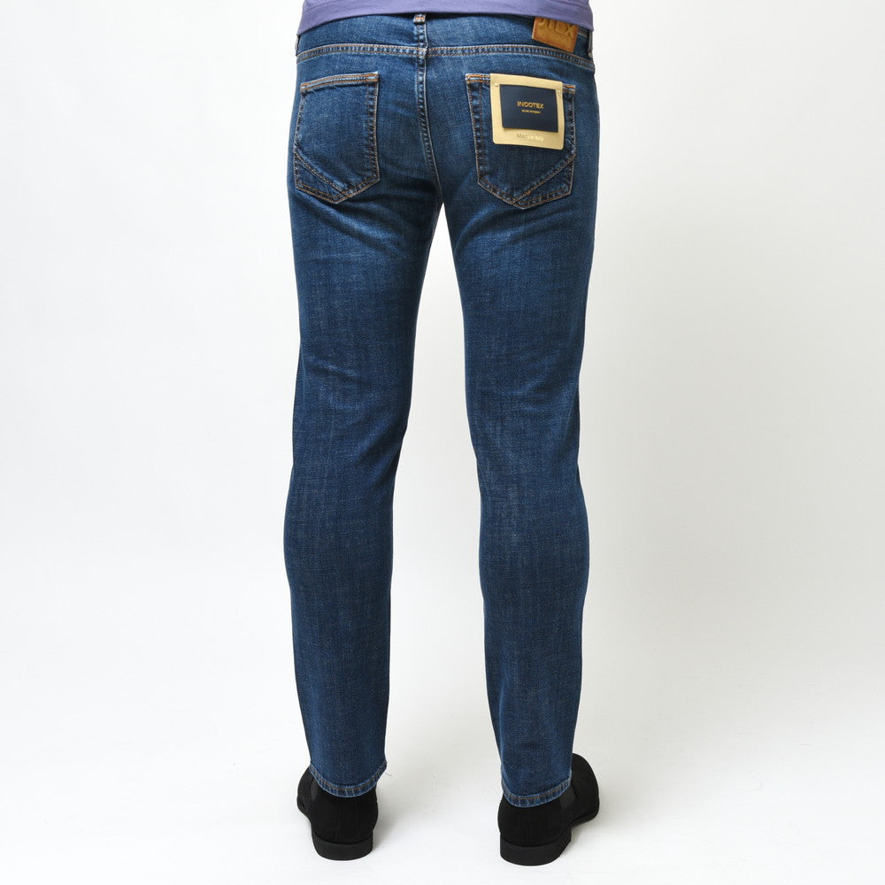 INCOTEX BLUE DIVISION(インコテックス ブルーディヴィジョン) Slim Fit ヴィンテージウォッシュスリムテーパードストレッチクロップドデニム 407-81576