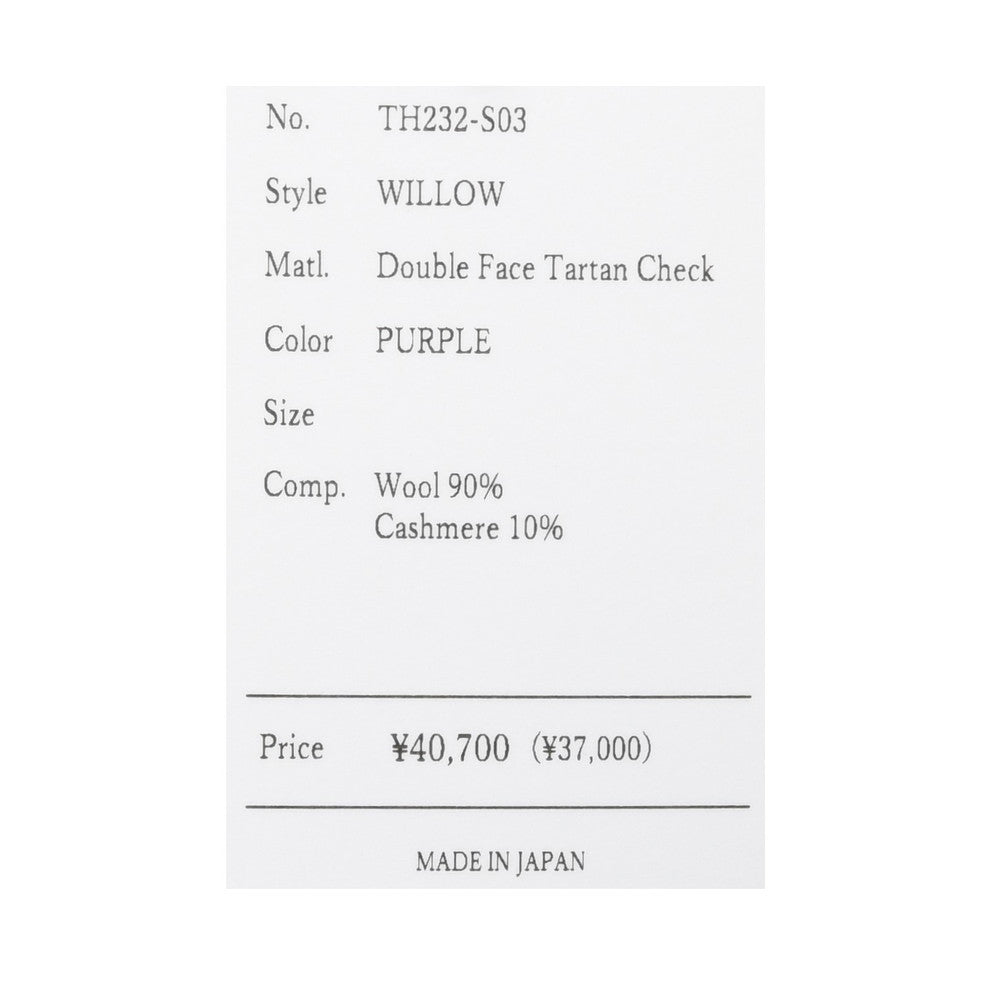 THROW(スロー) WILLOW ウールカシミヤタータンチェックストール S03