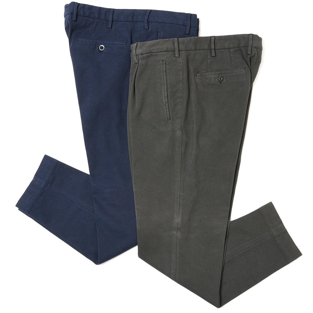 INCOTEX(インコテックス) TAPERED FIT ガーメントダイコトンストレッチソフトギャバジン1プリーツテーパードクロップドパンツ 82517