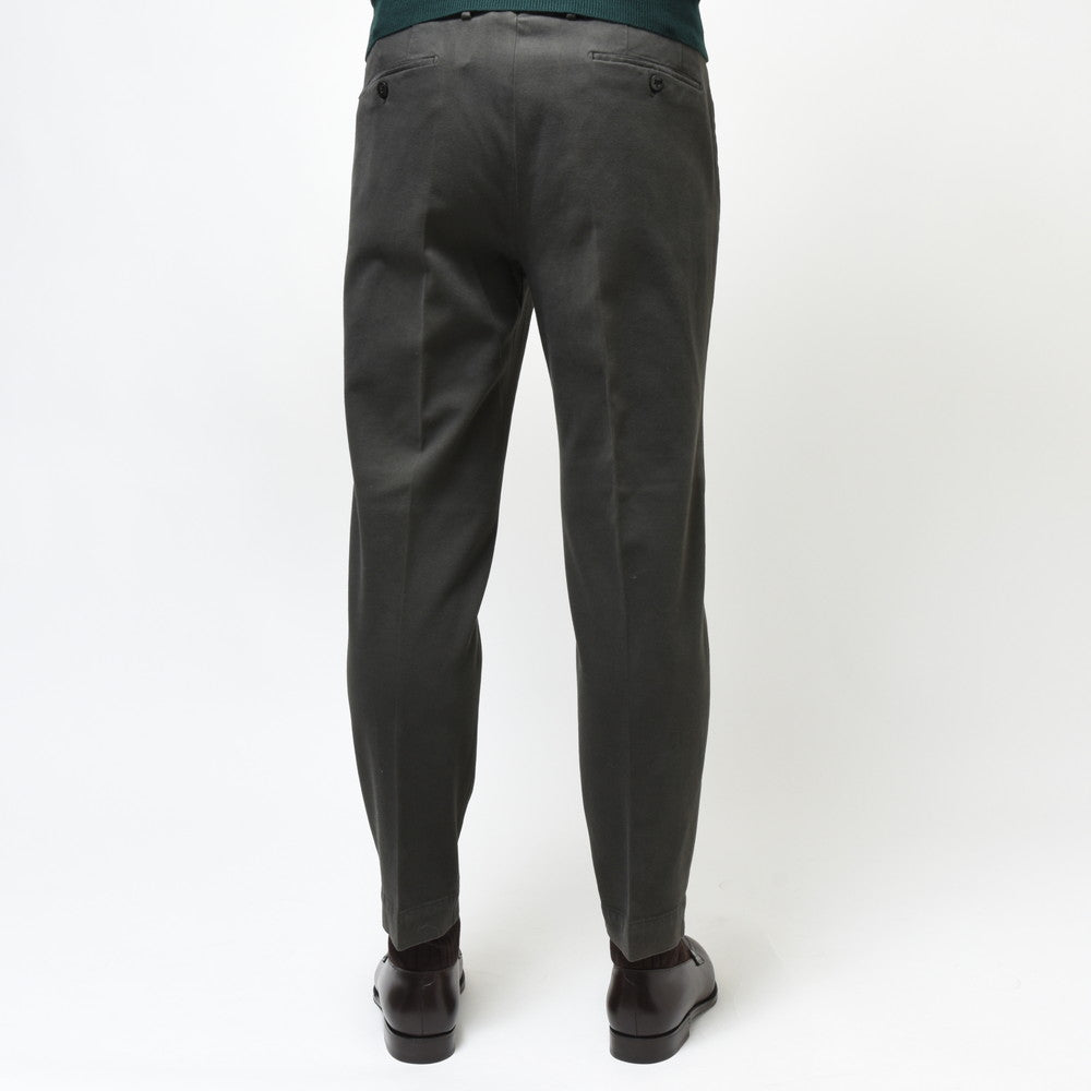 INCOTEX(インコテックス) TAPERED FIT ガーメントダイコトンストレッチソフトギャバジン1プリーツテーパードクロップドパンツ 82517