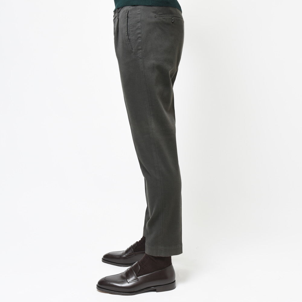 INCOTEX(インコテックス) TAPERED FIT ガーメントダイコトンストレッチソフトギャバジン1プリーツテーパードクロップドパンツ 82517