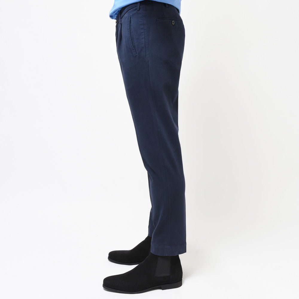 INCOTEX(インコテックス) TAPERED FIT ガーメントダイコトンストレッチソフトギャバジン1プリーツテーパードクロップドパンツ 82517